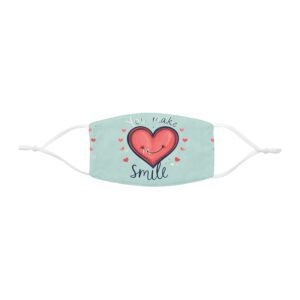 You Make Me Smile Heart Face Mask - Snug-Fit Polyester Mask for Everyday Use