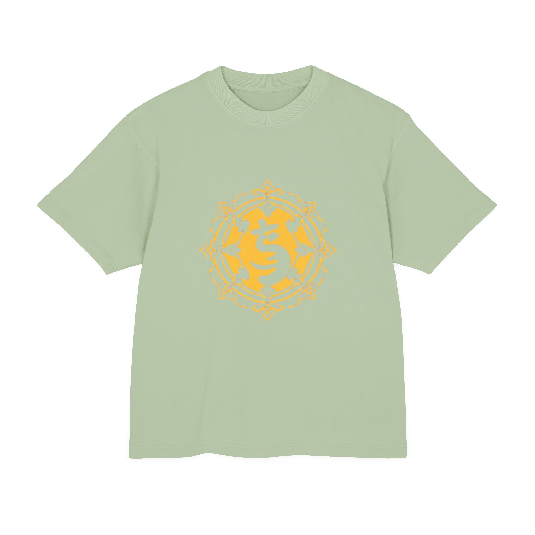 Urban Graphic Heavy Tee - Yellow Mandala Design - Image 13