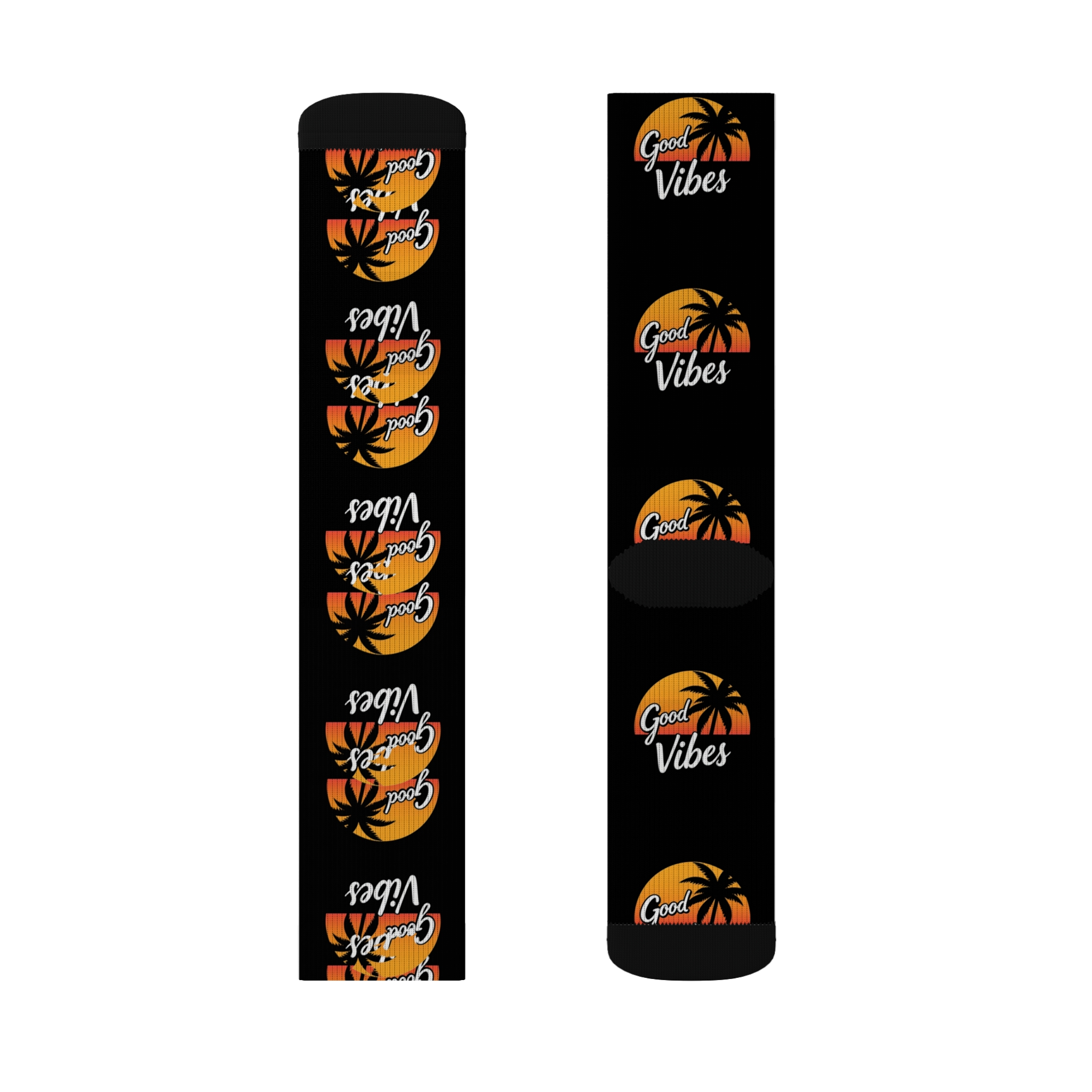 Good Vibes Sublimation Socks | Tropical Palm Design - Image 3