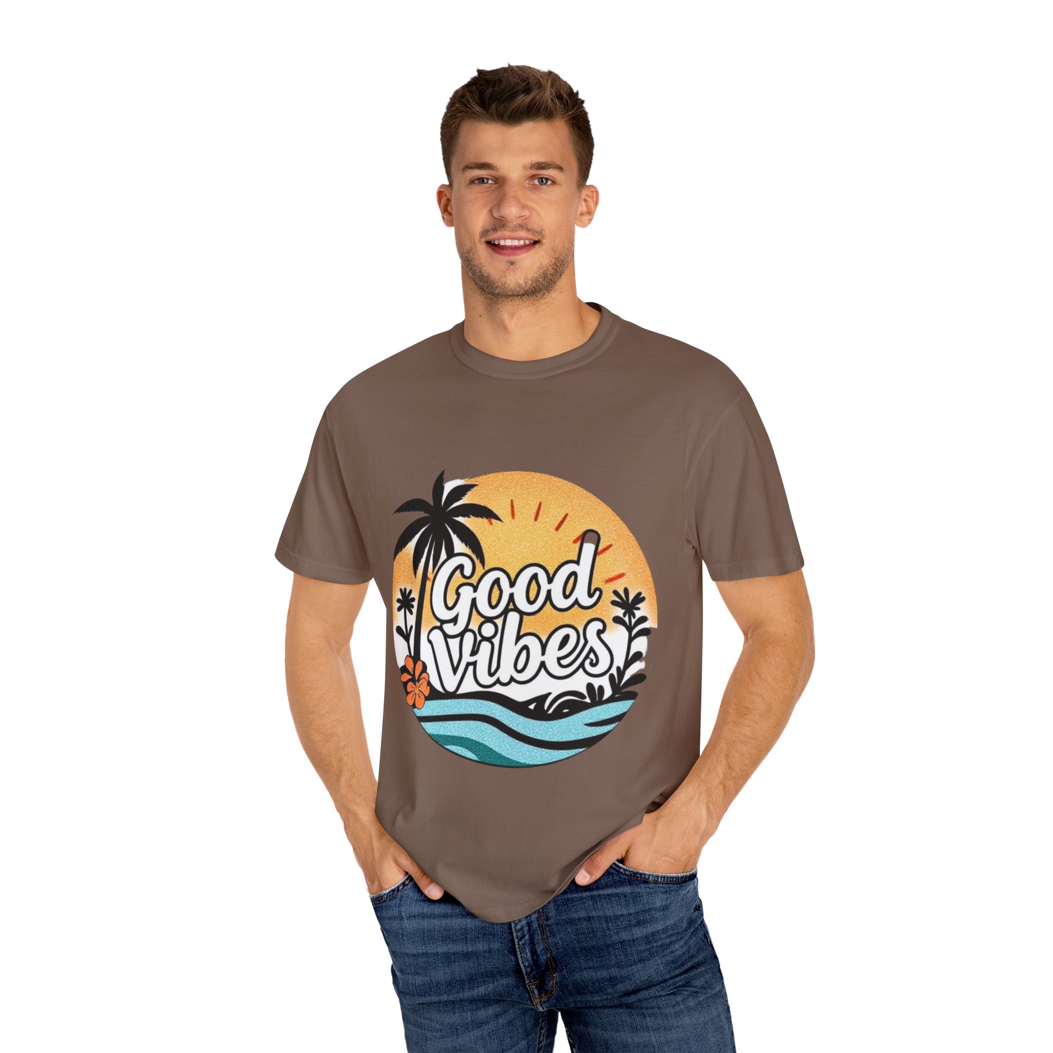 Good Vibes Unisex Garment-Dyed T-Shirt - Relaxed Summer Tee for Chill Days - Image 20