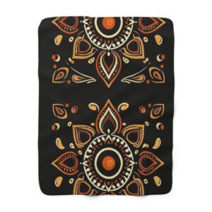 Cozy Mandala Sherpa Fleece Blanket | Warm Blanket Gift for Home Decor, Relaxation, Meditation, Boho Style, Holiday Gift