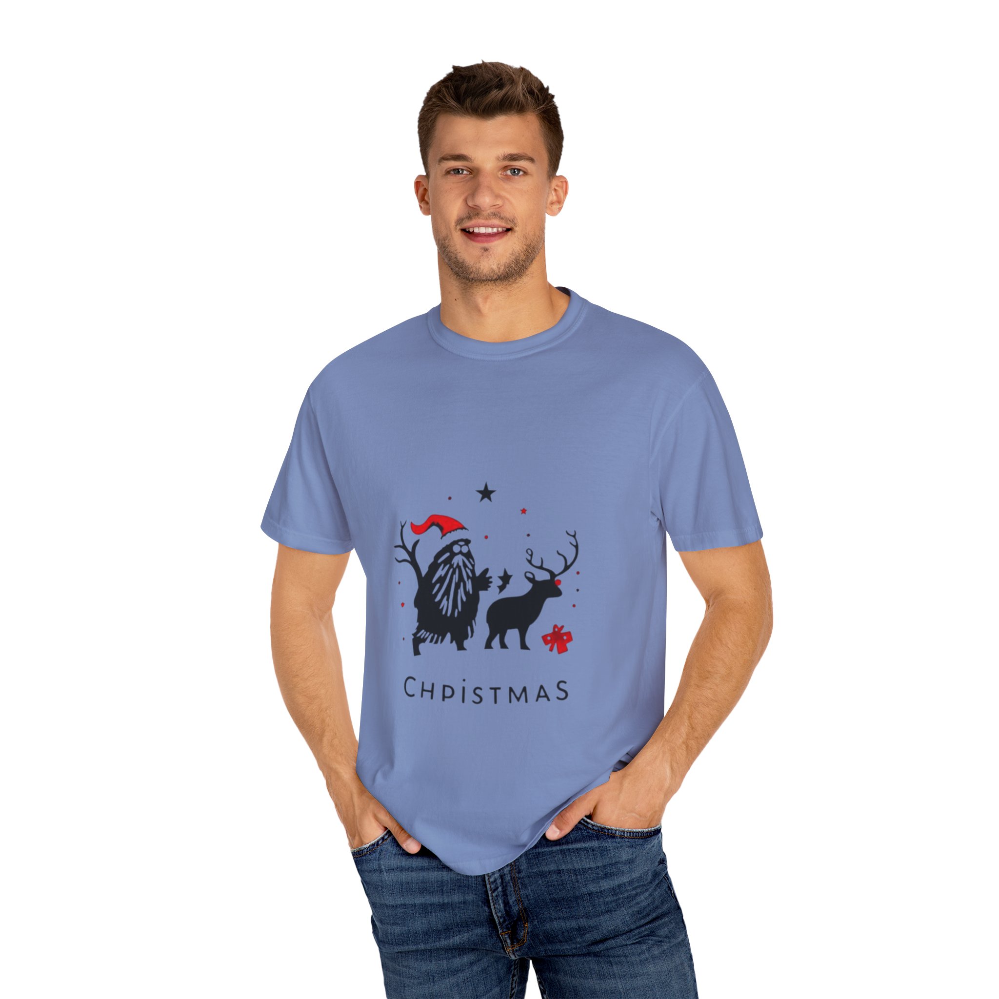 Festive Christmas T-Shirt with Santa and Reindeer - Image 28
