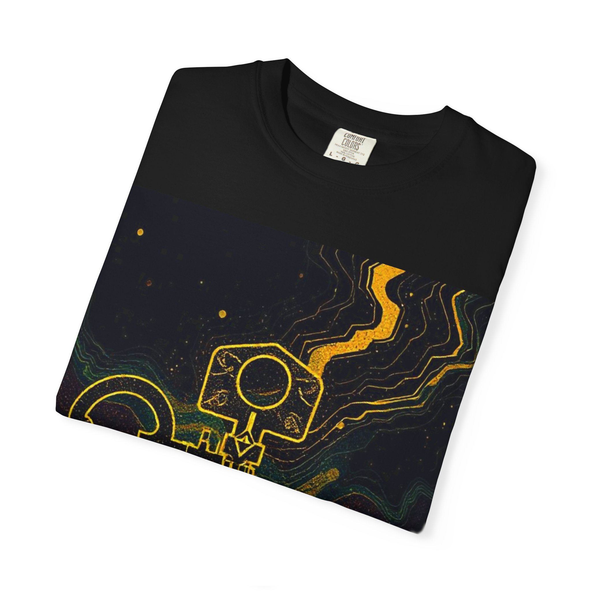 Mystical Key Unisex T-Shirt – Garment Dyed, Cosmic Design - Image 3