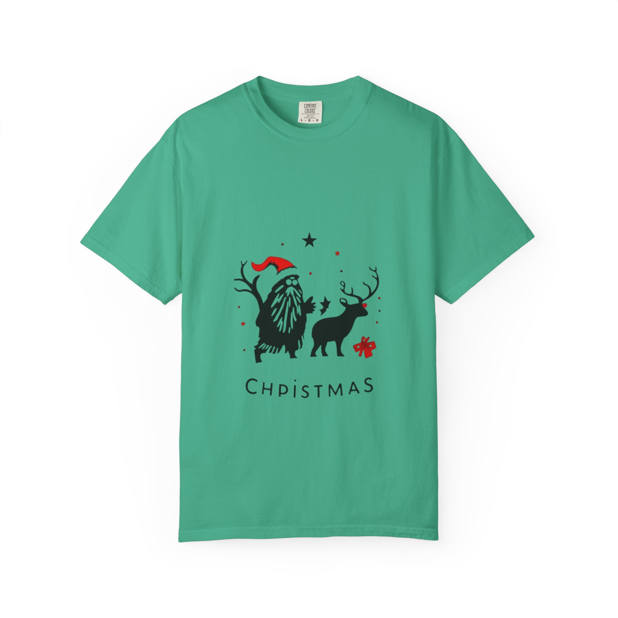 Festive Christmas T-Shirt with Santa and Reindeer - Image 9