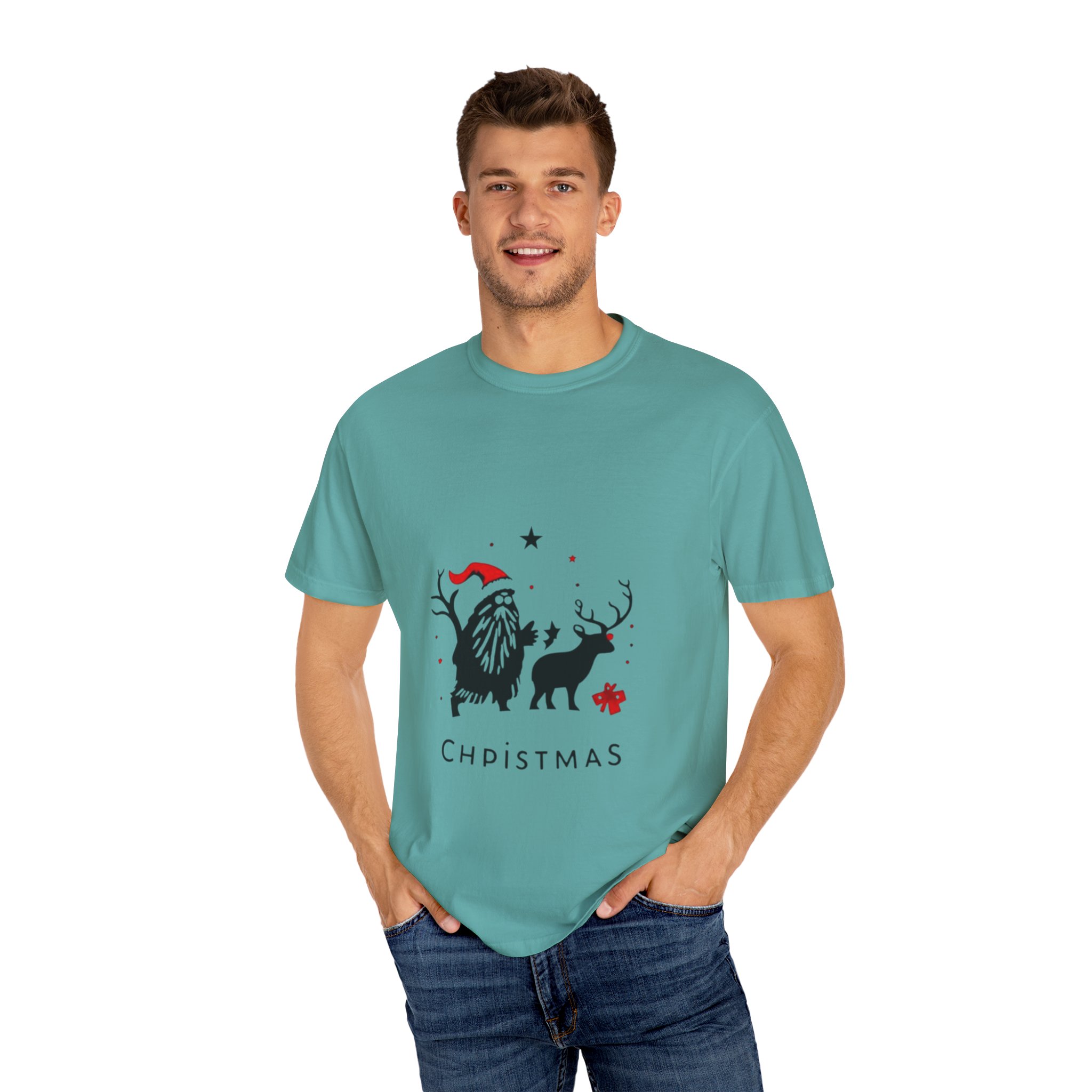 Festive Christmas T-Shirt with Santa and Reindeer - Image 20