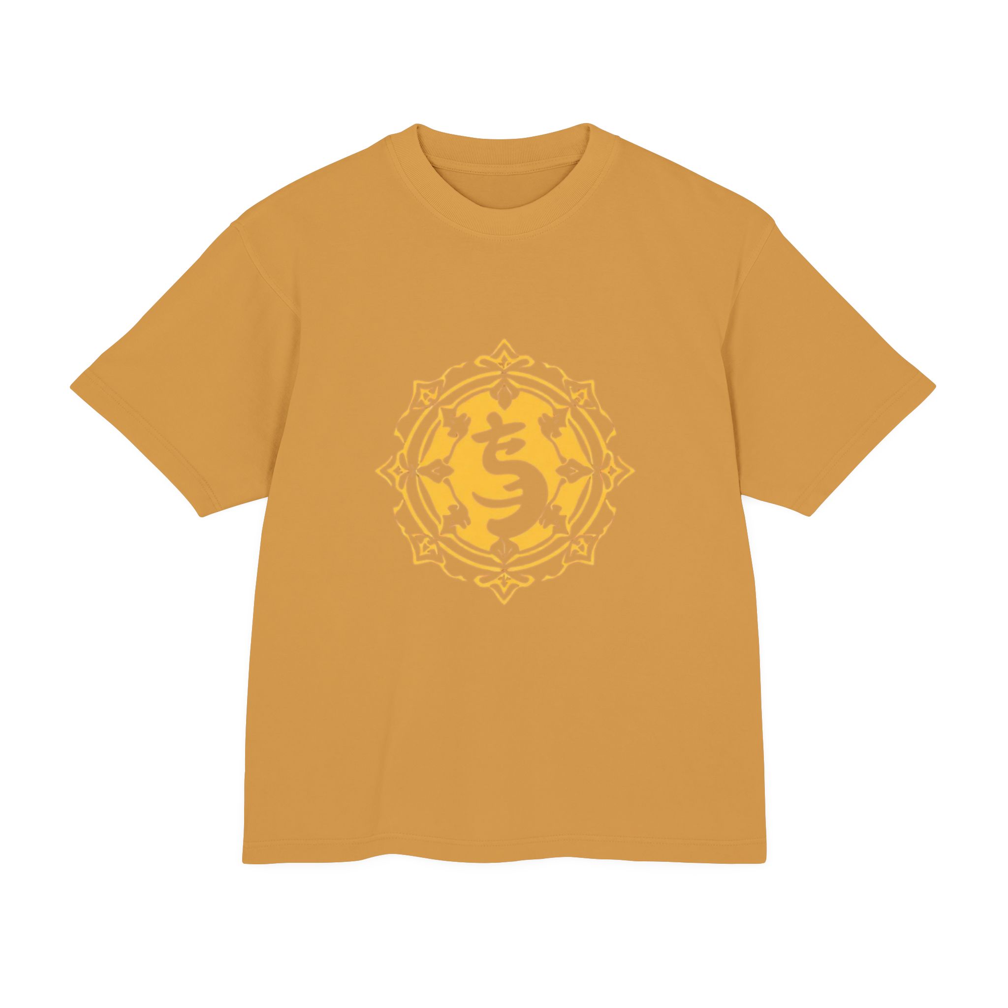 Urban Graphic Heavy Tee - Yellow Mandala Design - Image 9