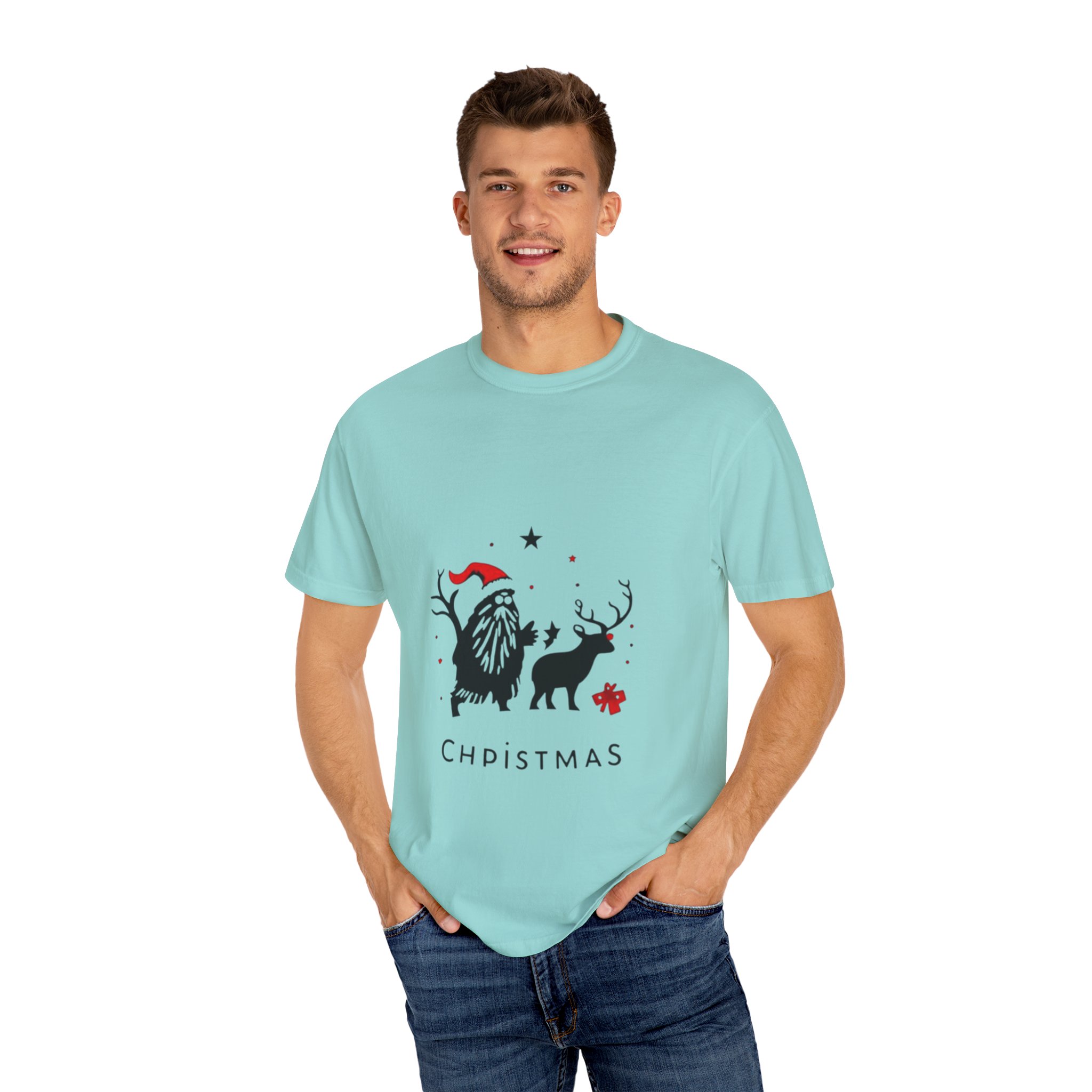 Festive Christmas T-Shirt with Santa and Reindeer - Image 16