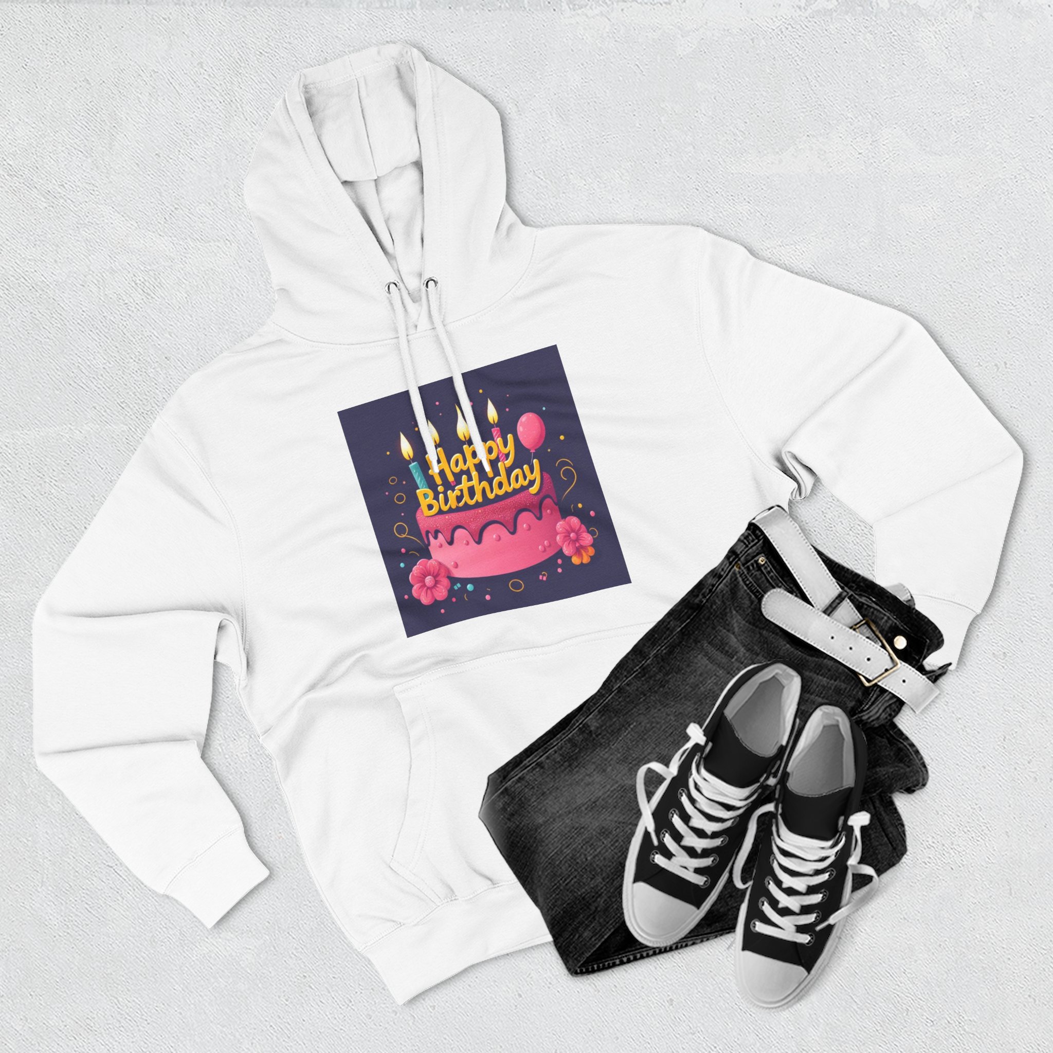 Happy Birthday Fleece Hoodie - Cozy Celebration Sweatshirt - Image 3