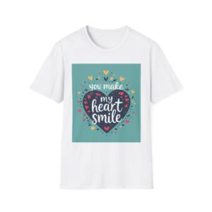 You Make My Heart Smile T-Shirt - Unisex Softstyle Tee for Couples and Friends