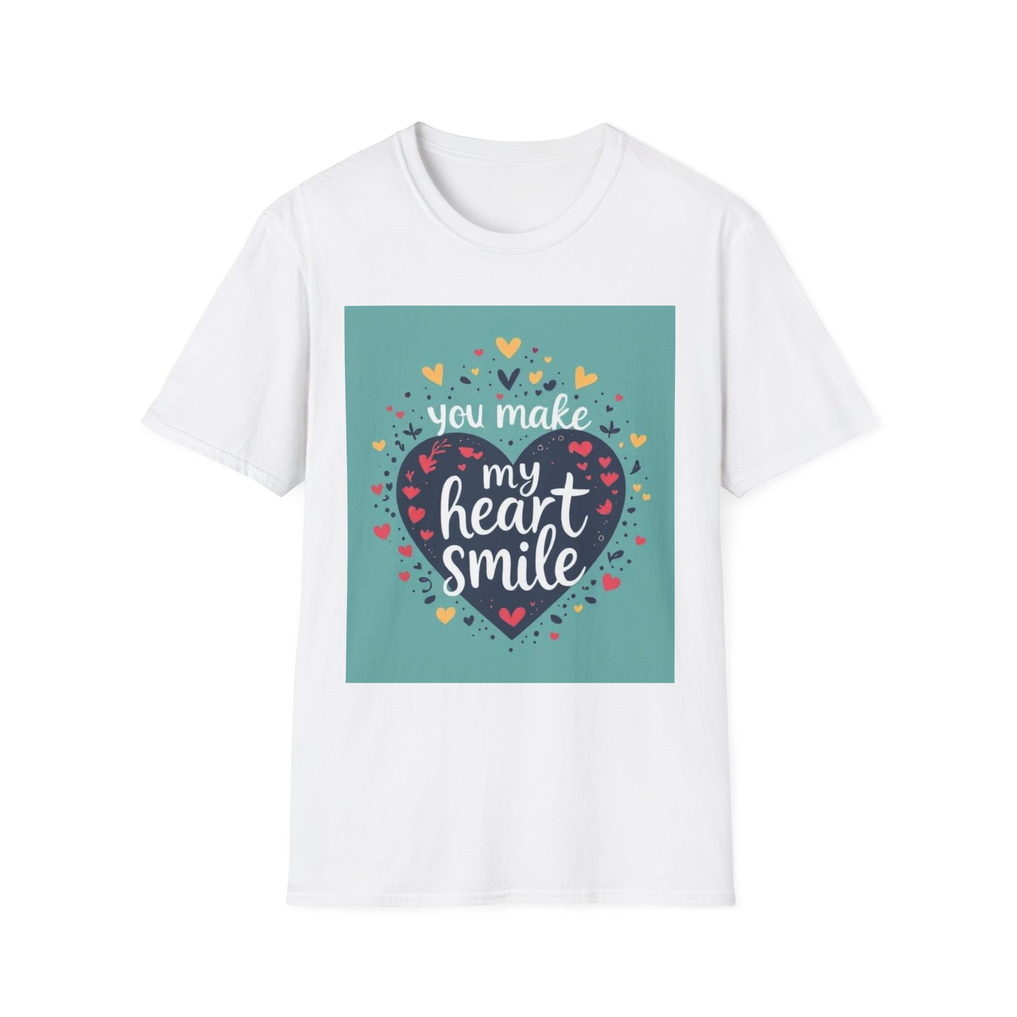 You Make My Heart Smile T-Shirt - Unisex Softstyle Tee for Couples and Friends