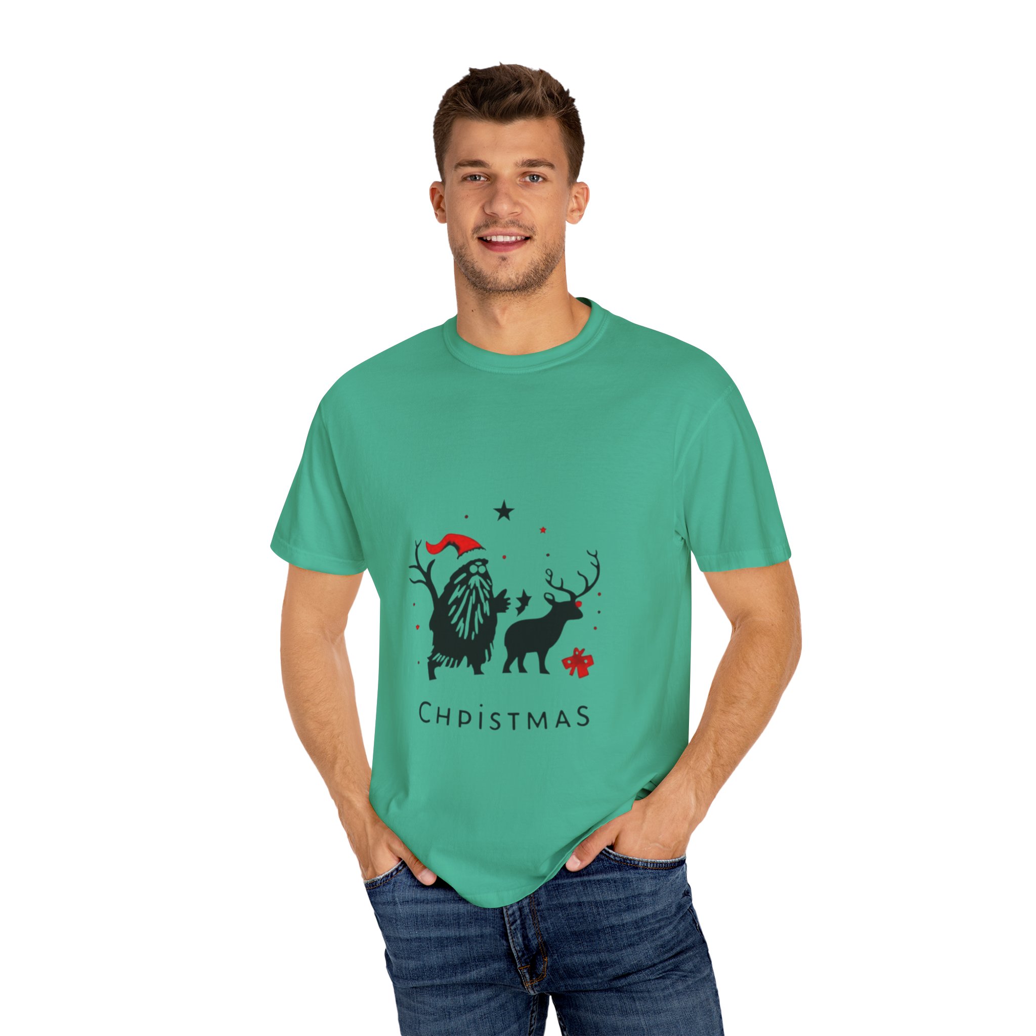 Festive Christmas T-Shirt with Santa and Reindeer - Image 12