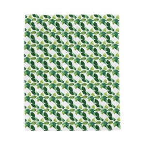 Cozy Green Leaf Velveteen Plush Blanket - Perfect for Home Decor & Gifts
