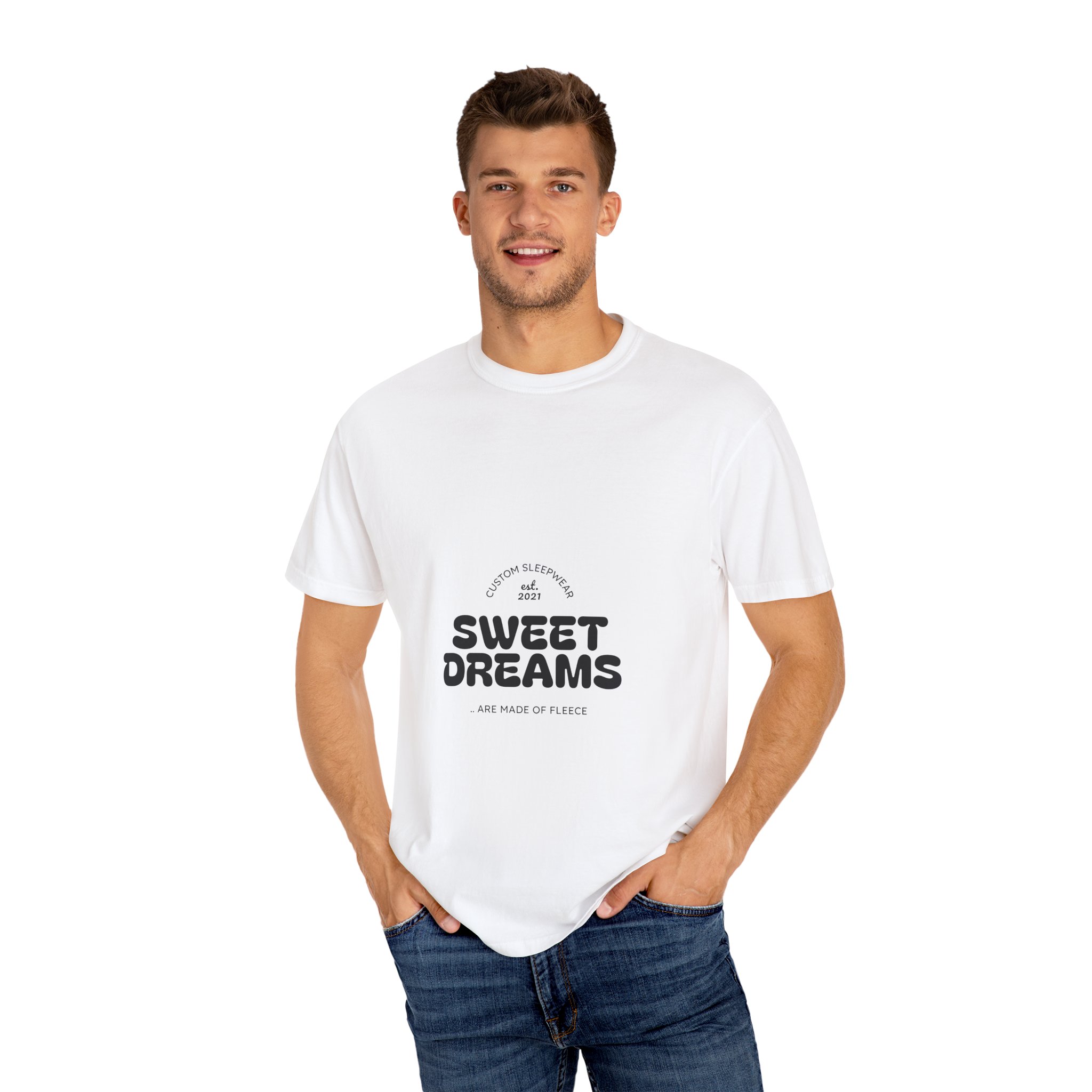 Sweet Dreams Unisex Garment-Dyed T-shirt - Cozy Nightwear - Image 4