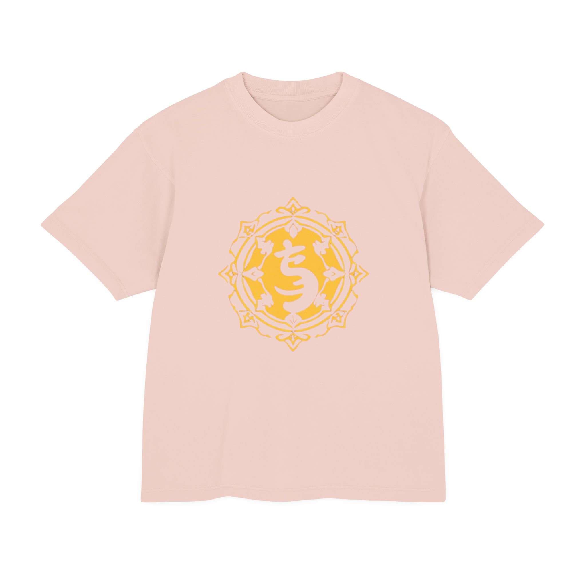 Urban Graphic Heavy Tee - Yellow Mandala Design - Image 5