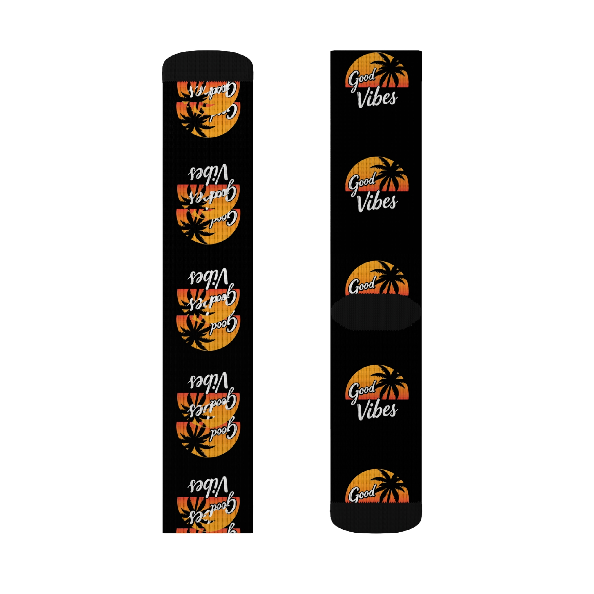 Good Vibes Sublimation Socks | Tropical Palm Design - Image 4